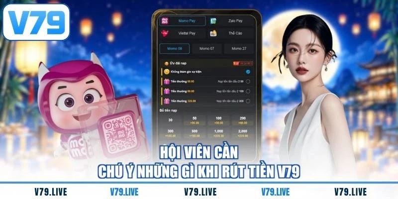 Hội viên cần chú ý những gì khi rút tiền V79